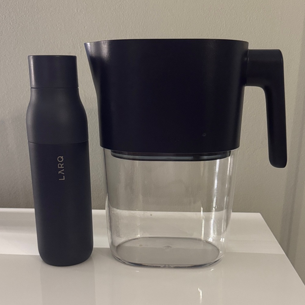 LARQ Navy Pitcher PureVis with advanced filter and Bottle Set